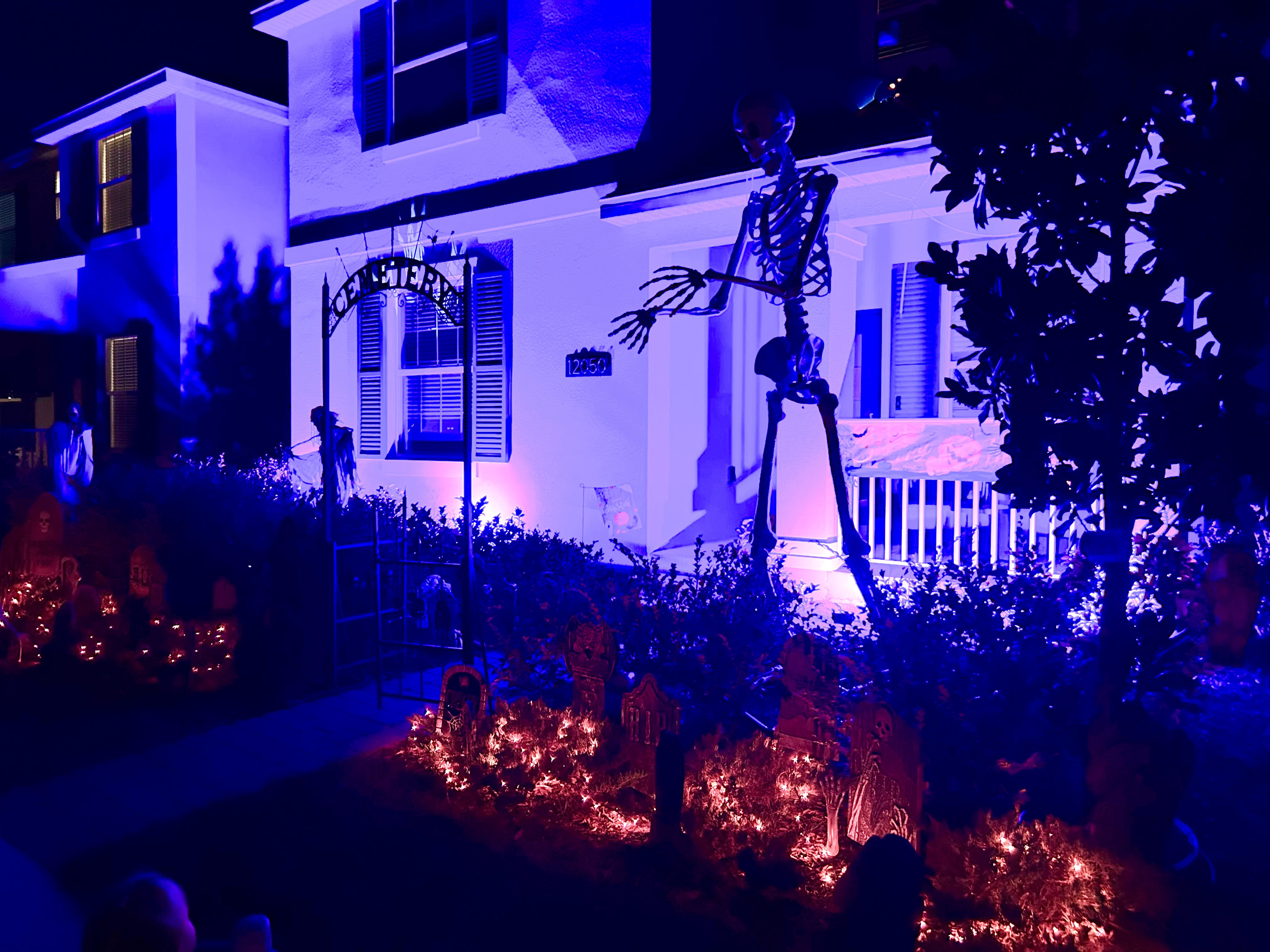 A house decorated for Halloween